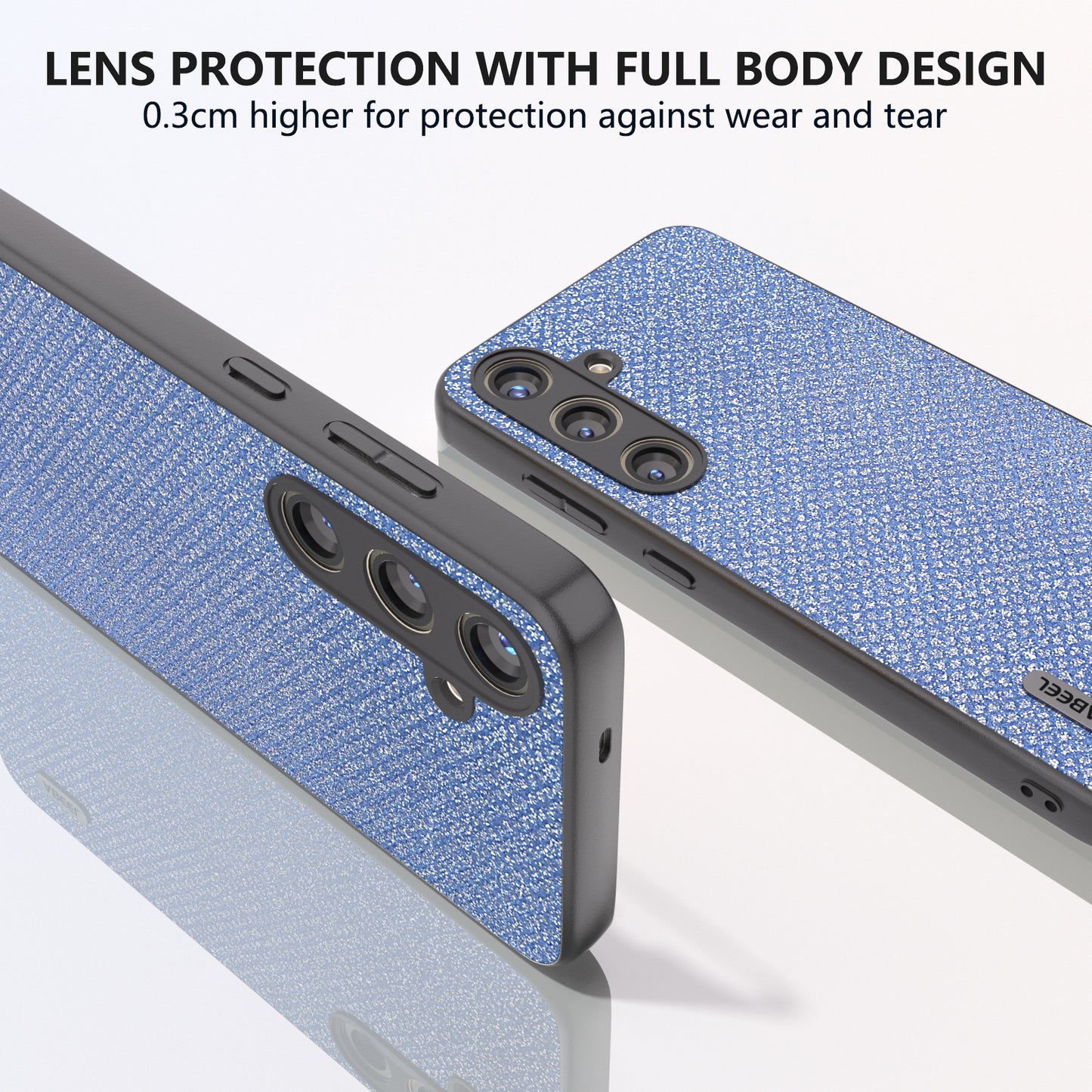 ABEEL For Samsung Galaxy S24 Rhinestone Texture Glitter Leather Skin Case - Blue