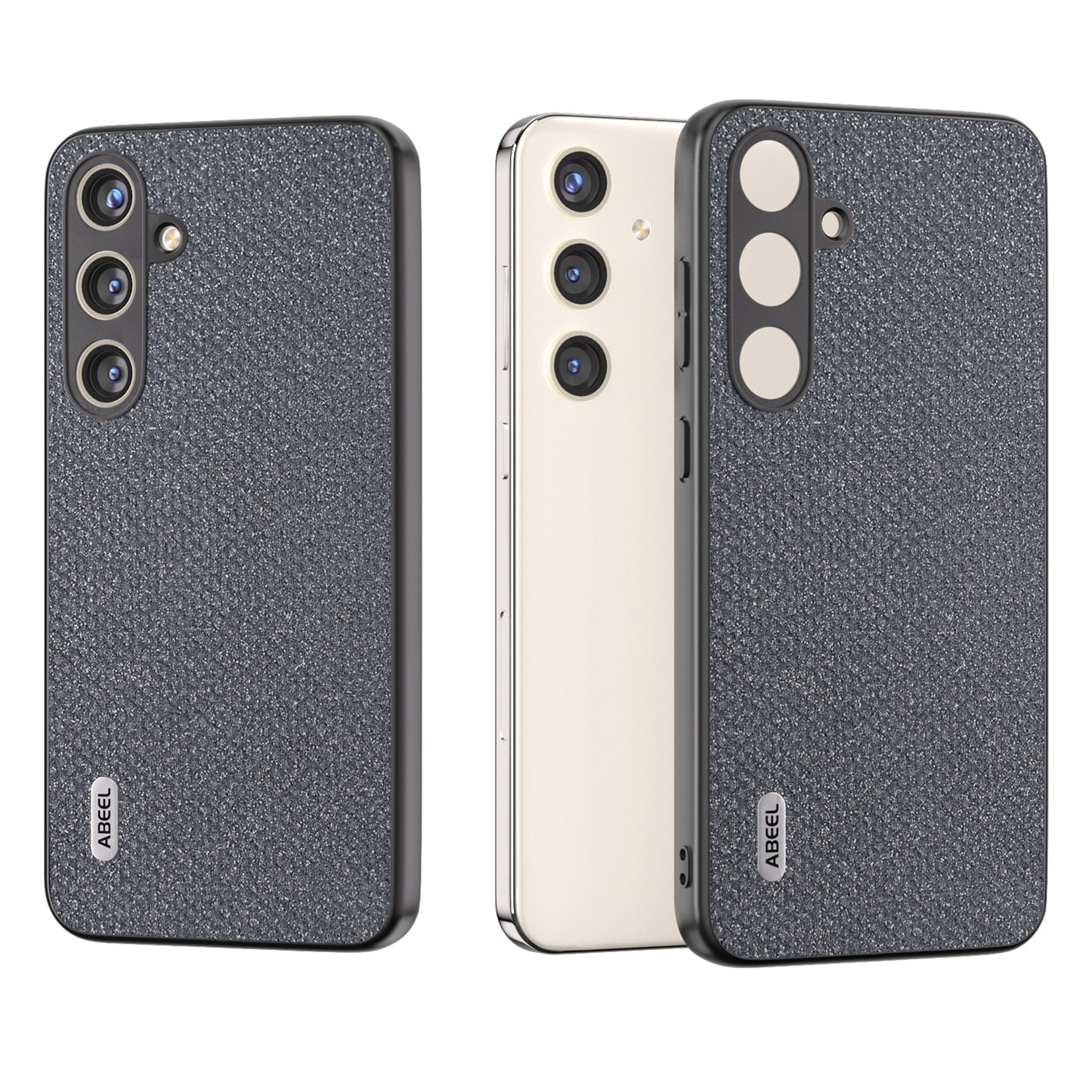 ABEEL For Samsung Galaxy S24 Rhinestone Texture Glitter Leather Skin Case - Grey