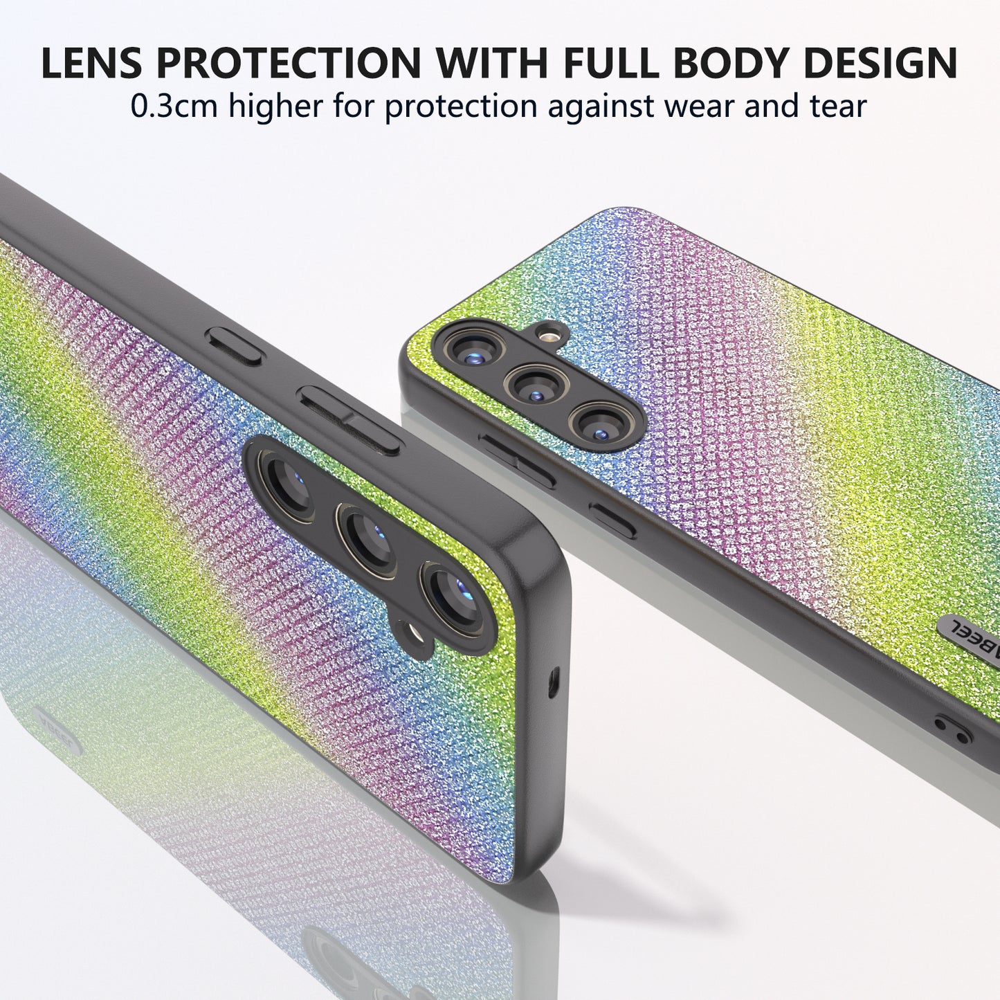 ABEEL For Samsung Galaxy S24+ Protective Phone Cover Rhinestone Texture Leather Back Case - Multi-color