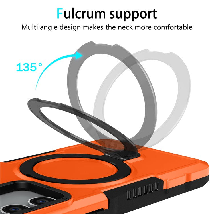 For Samsung Galaxy S23 FE Case Hybrid TPU+PC Kickstand Anti-scratch Phone Protector - Orange