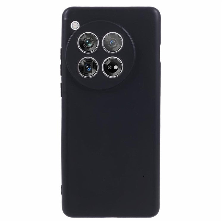 For OnePlus 12 5G Case Drop-resistant Glossy TPU Phone Back Shell with Precise Lens Cutouts - Black