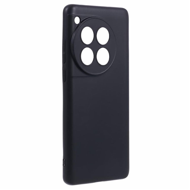 For OnePlus 12 5G Case Drop-resistant Glossy TPU Phone Back Shell with Precise Lens Cutouts - Black