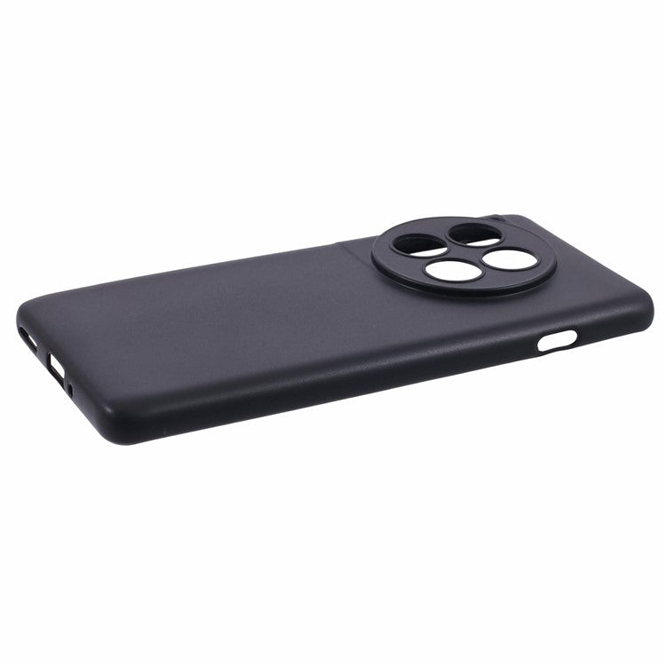 For OnePlus 12 5G Case Drop-resistant Glossy TPU Phone Back Shell with Precise Lens Cutouts - Black