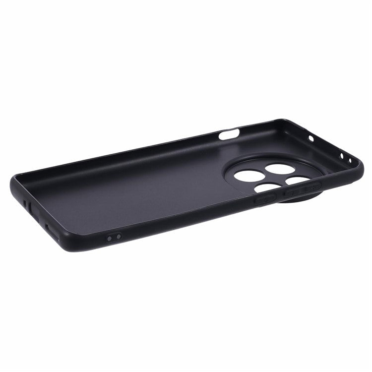 For OnePlus 12 5G Case Drop-resistant Glossy TPU Phone Back Shell with Precise Lens Cutouts - Black