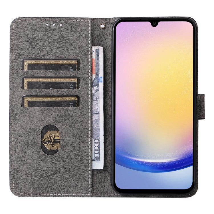 For Samsung Galaxy A25 5G (Global) (161.0 x 76.5 x 8.3mm) Case Wallet PU Leather RFID Blocking 3 Card Slots Protective Cover - Black