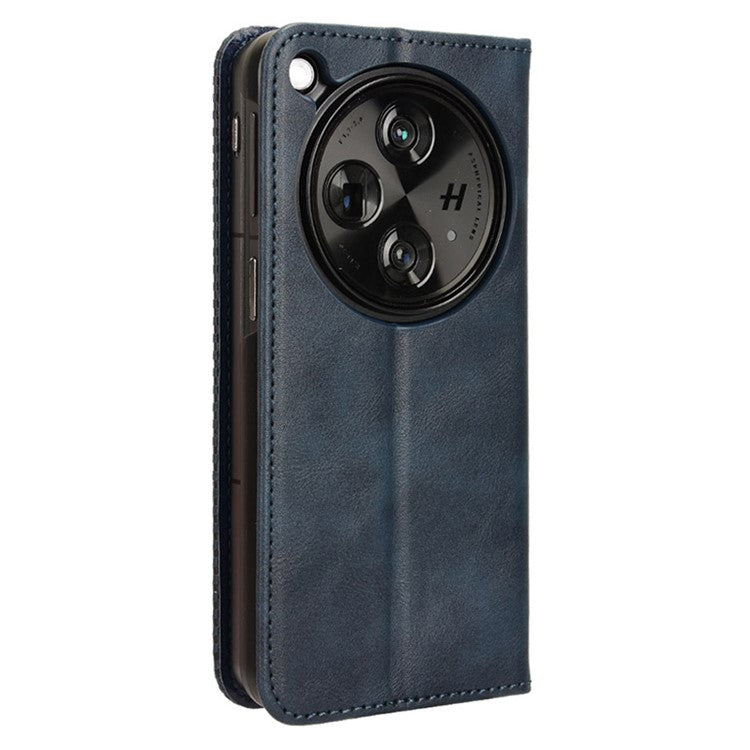 Retro Series For Oppo Find N3 5G / OnePlus Open Case Card Slots PU Leather Phone Covers - Blue