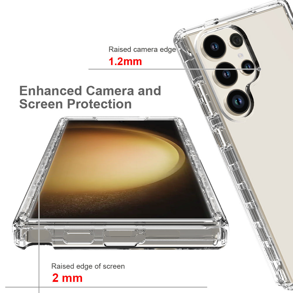 For Samsung Galaxy S24 Ultra Case Drop-resistant PC+TPU Clear Gradient Phone Protective Shell - Gradient Blue
