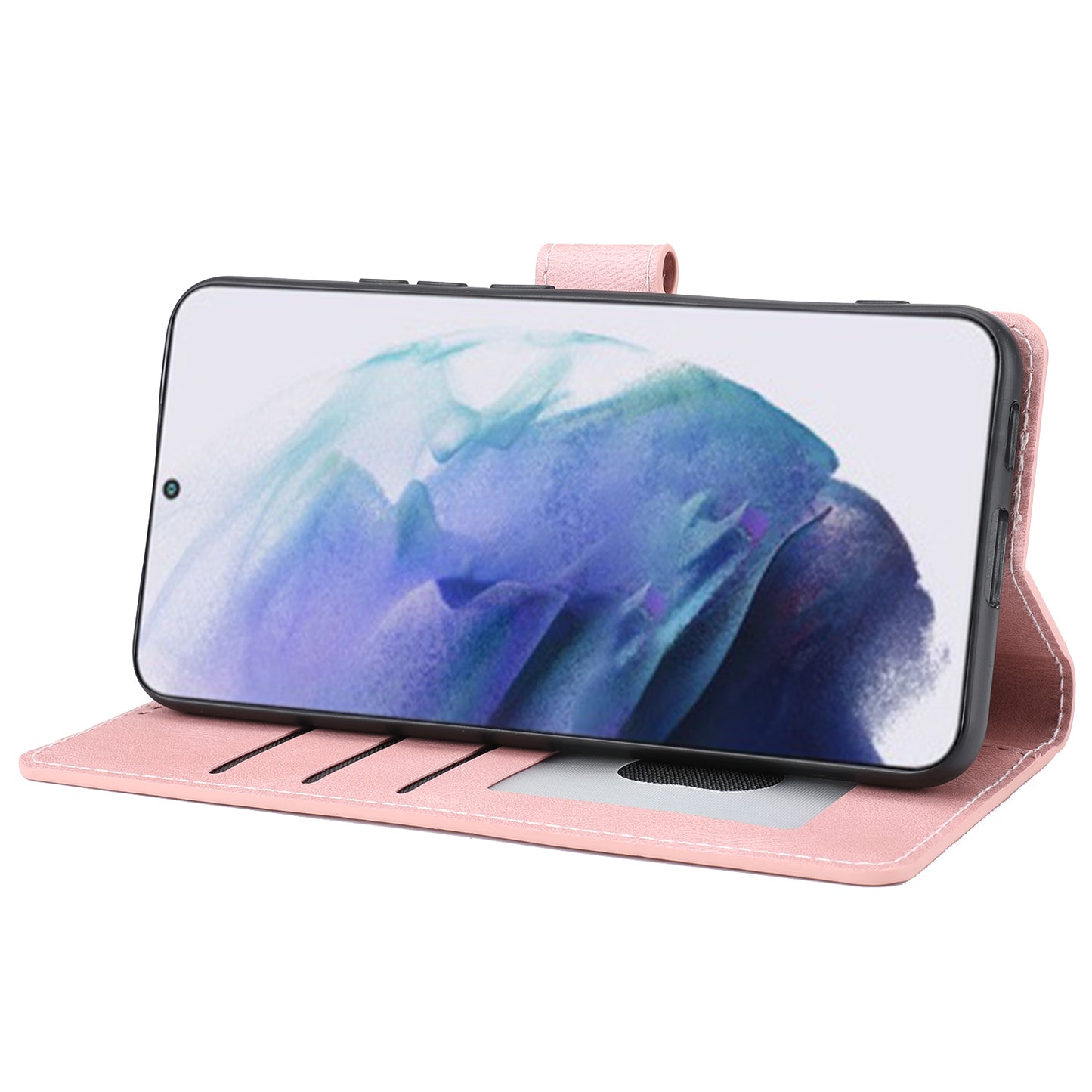 For Samsung Galaxy S24 Classic Dreamy Leather Phone Case Wallet Stand - Pink