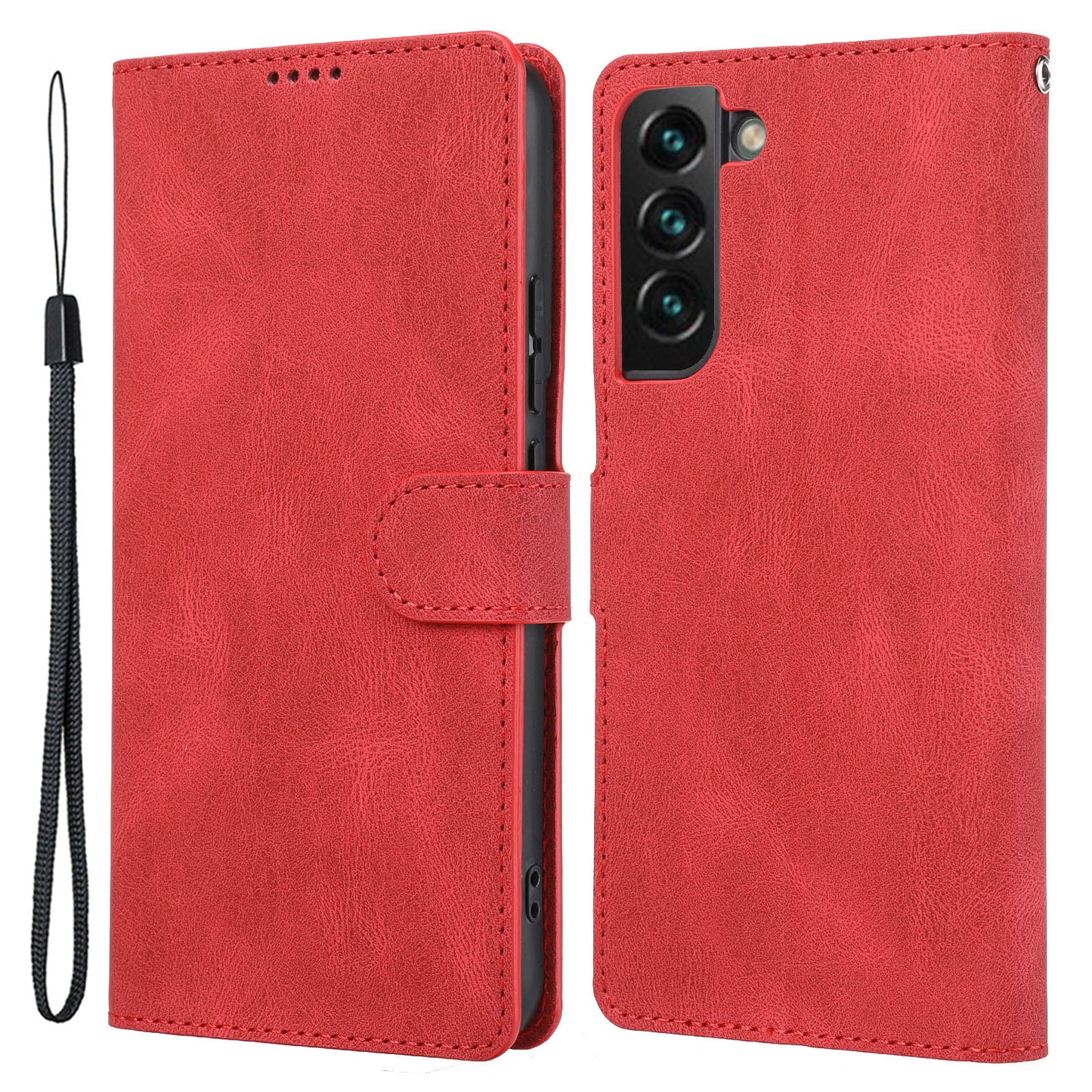 For Samsung Galaxy S24 Classic Dreamy Leather Phone Case Wallet Stand - Red