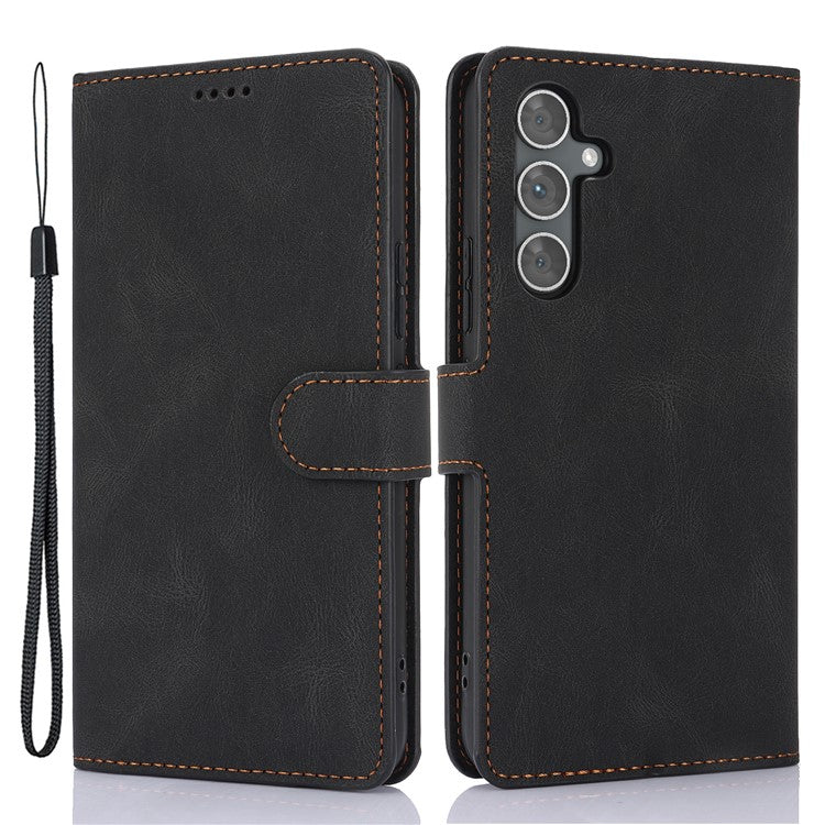 For Samsung Galaxy A55 5G Phone Case Wallet Leather Stand Cover - Black