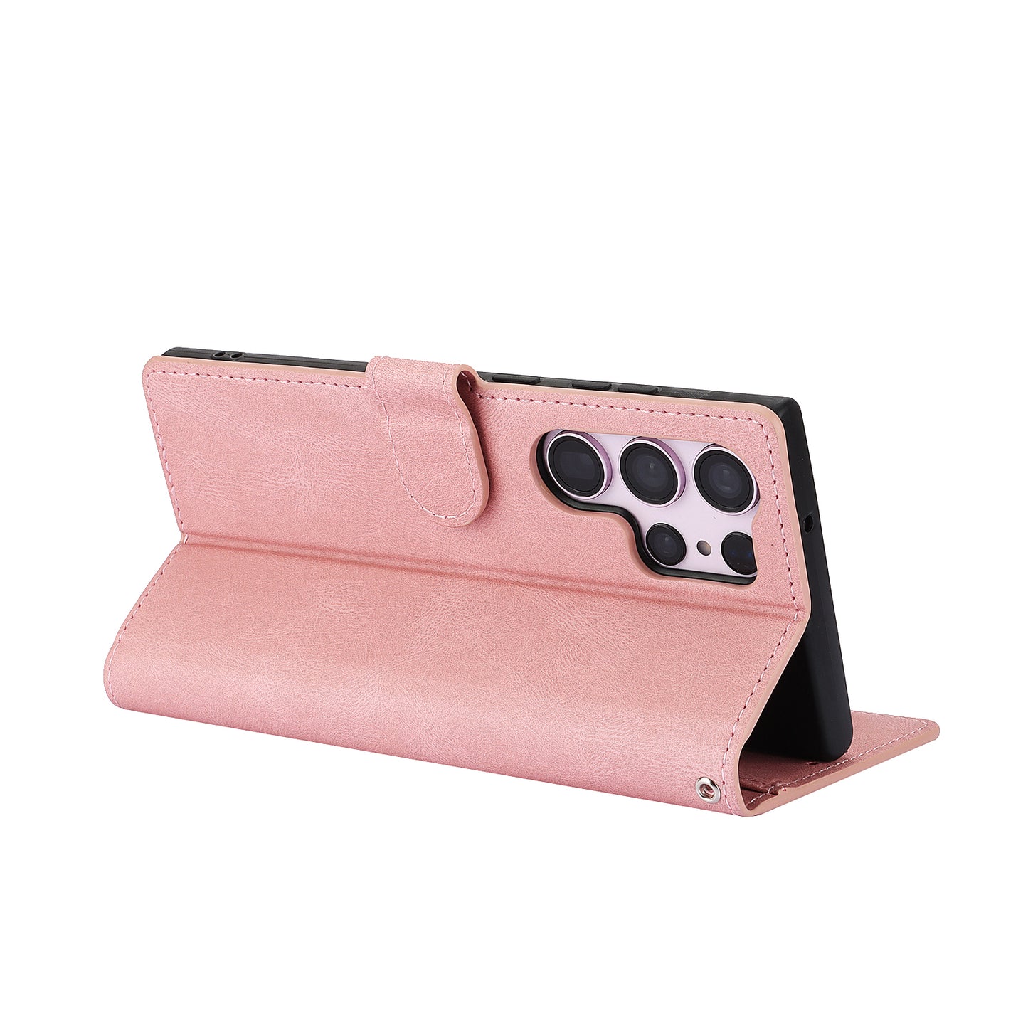 For Samsung Galaxy S24 Ultra Dreamy Leather Case Wallet Stand Phone Cover - Pink