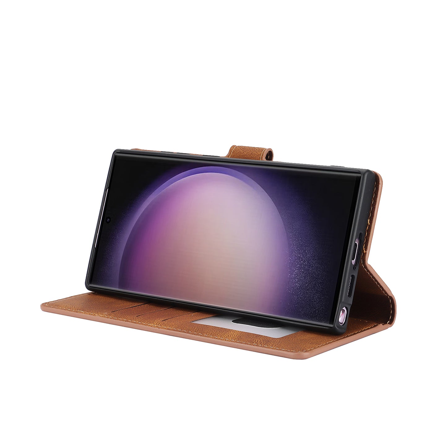 For Samsung Galaxy S24 Ultra Dreamy Leather Case Wallet Stand Phone Cover - Brown