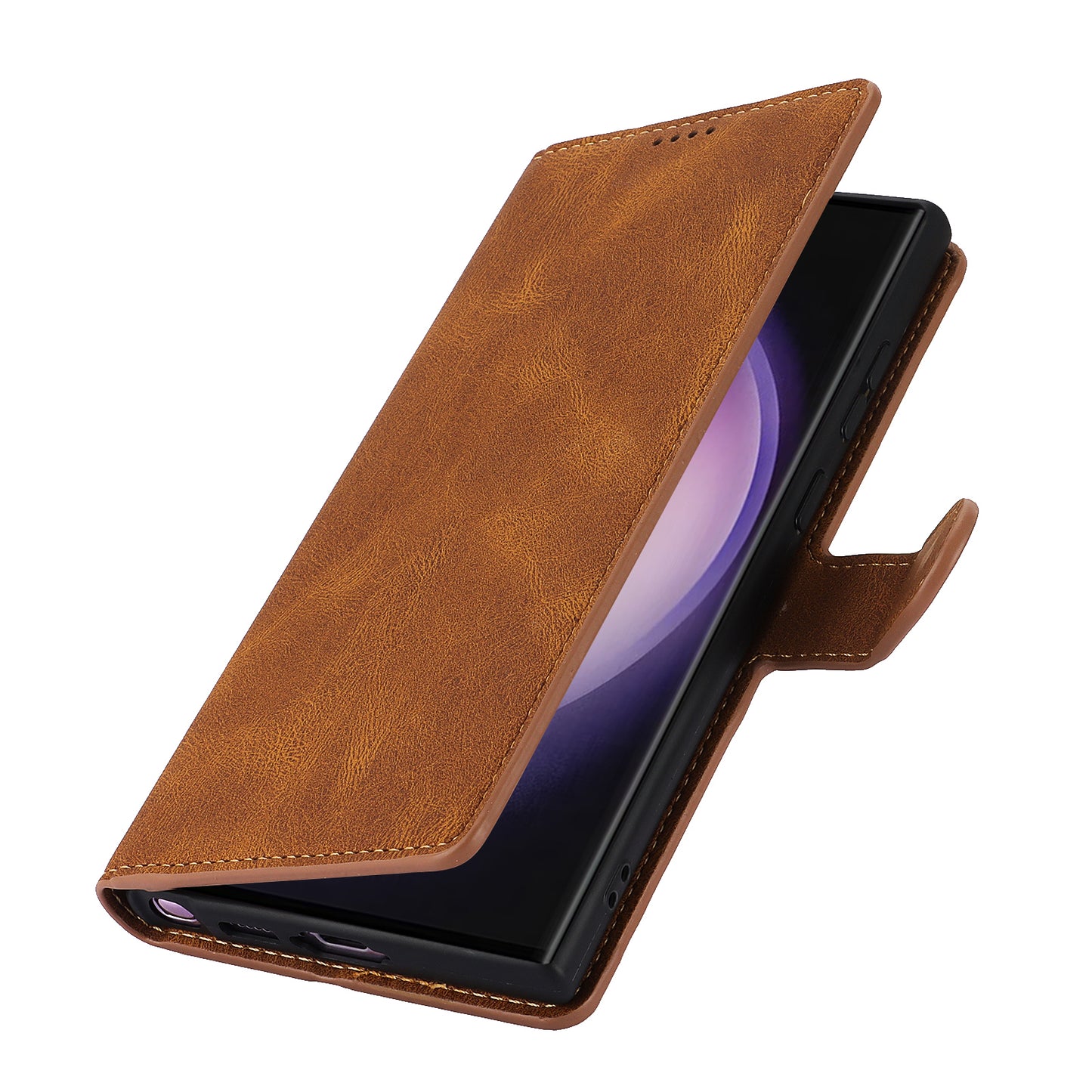 For Samsung Galaxy S24 Ultra Dreamy Leather Case Wallet Stand Phone Cover - Brown