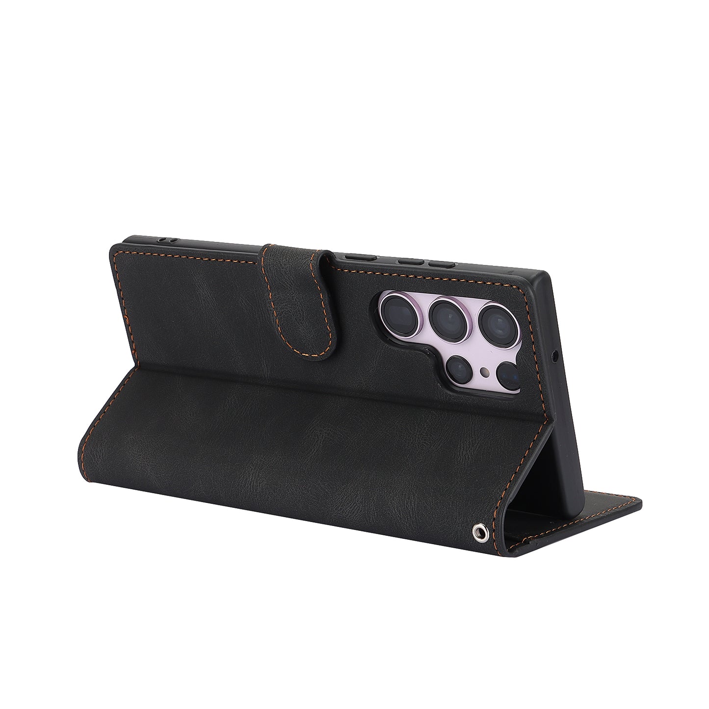 For Samsung Galaxy S24 Ultra Dreamy Leather Case Wallet Stand Phone Cover - Black