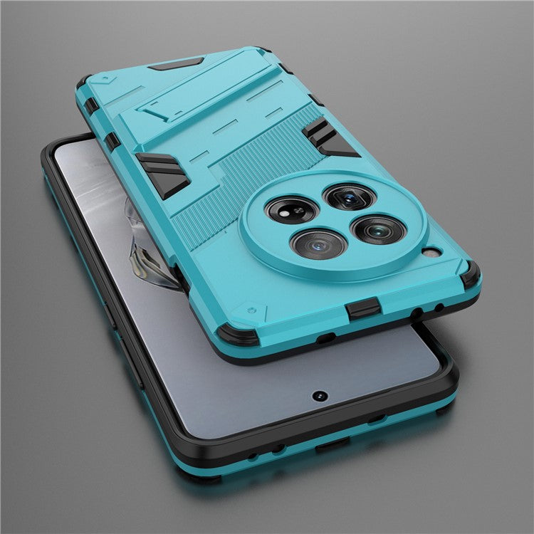 Case for OnePlus 12 5G Built-in Kickstand Dual-Layer TPU+PC Phone Cover - Baby Blue