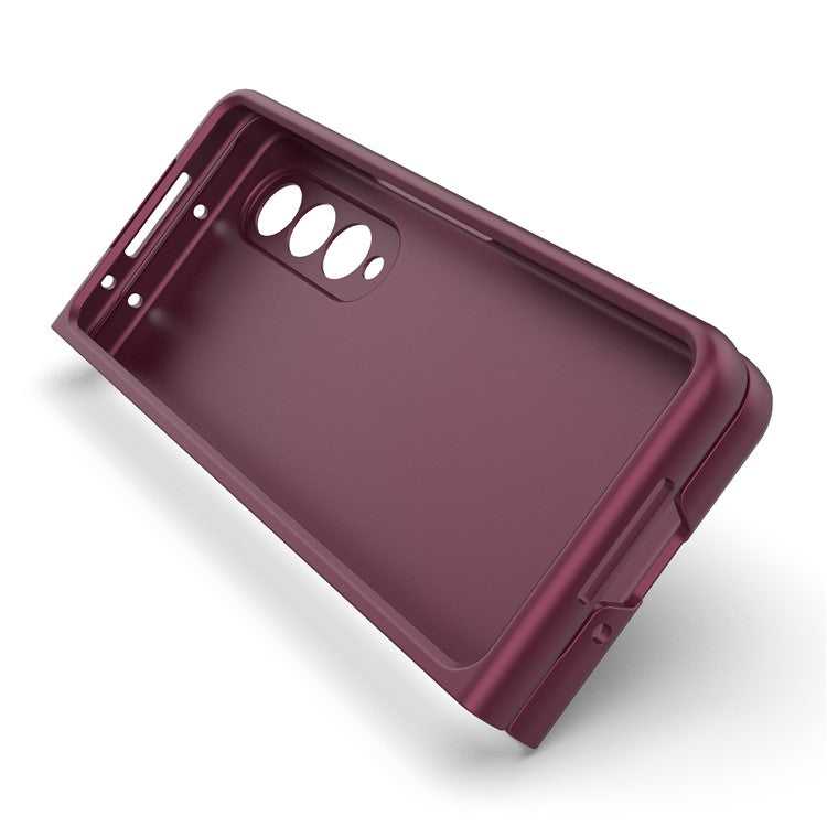 For Samsung Galaxy Z Fold4 5G Phone Case Hard PC Impact Resistant Cover - Wine Red