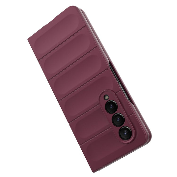 For Samsung Galaxy Z Fold4 5G Phone Case Hard PC Impact Resistant Cover - Wine Red