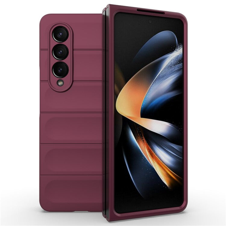 For Samsung Galaxy Z Fold4 5G Phone Case Hard PC Impact Resistant Cover - Wine Red