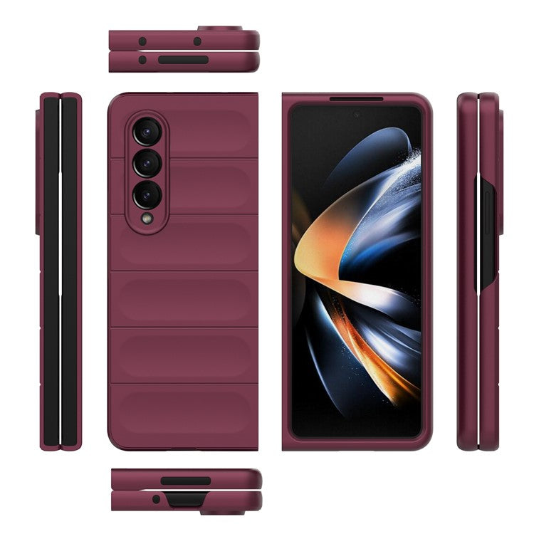 For Samsung Galaxy Z Fold4 5G Phone Case Hard PC Impact Resistant Cover - Wine Red