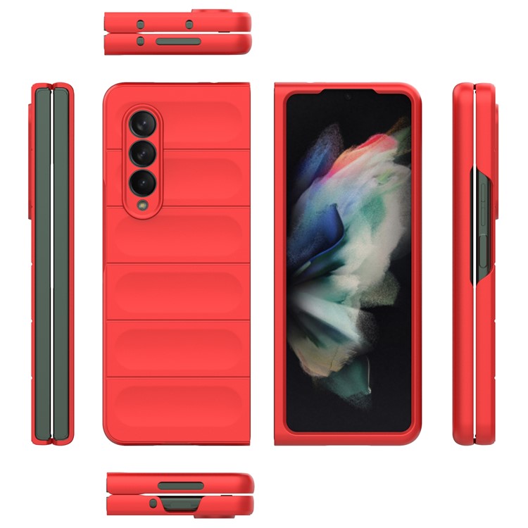 For Samsung Galaxy Z Fold3 5G Hard PC Phone Case Anti Scratch Protection Folding Cover - Red