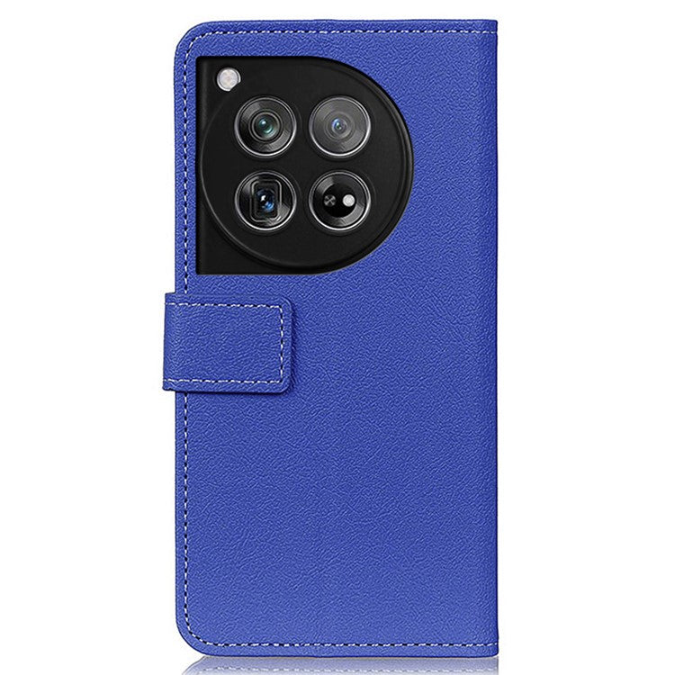 For OnePlus 12 5G PU Leather Case Phone Cover Stand Wallet - Blue