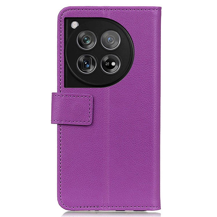 For OnePlus 12 5G PU Leather Case Phone Cover Stand Wallet - Purple