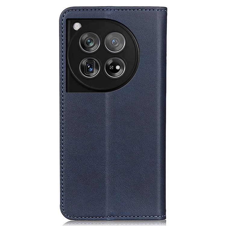 For OnePlus 12 5G Split Leather Case Wallet Stand Phone Cover - Blue