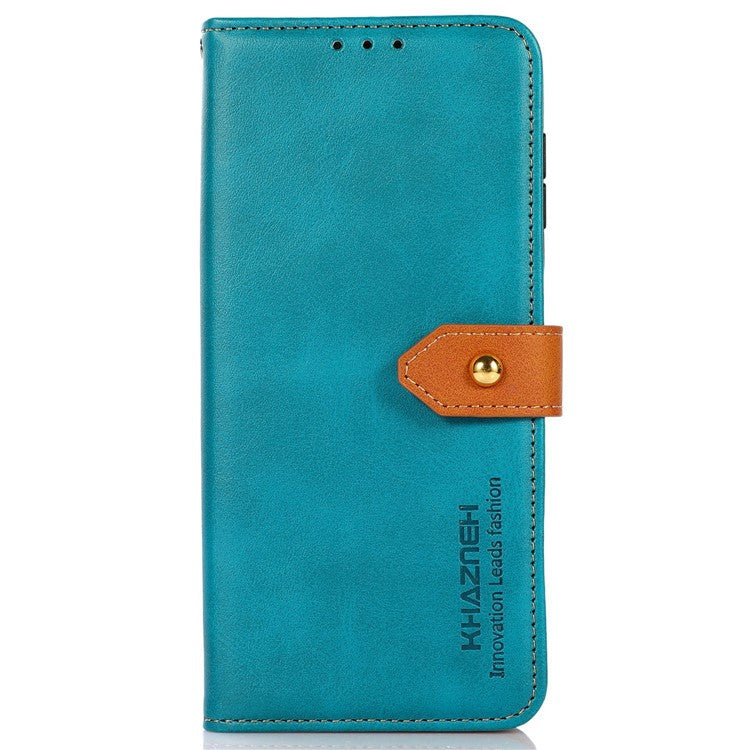 KHAZNEH For OnePlus 12 5G Case PU Leather+TPU Cowhide Texture Phone Guard Cover - Blue