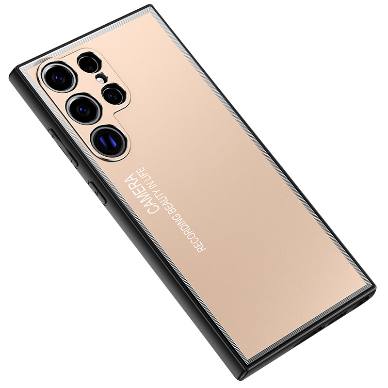 For Samsung Galaxy S24 Ultra Case TPU + Aluminium Alloy Heat Dissipation Scratch-resistant Phone Cover - Gold