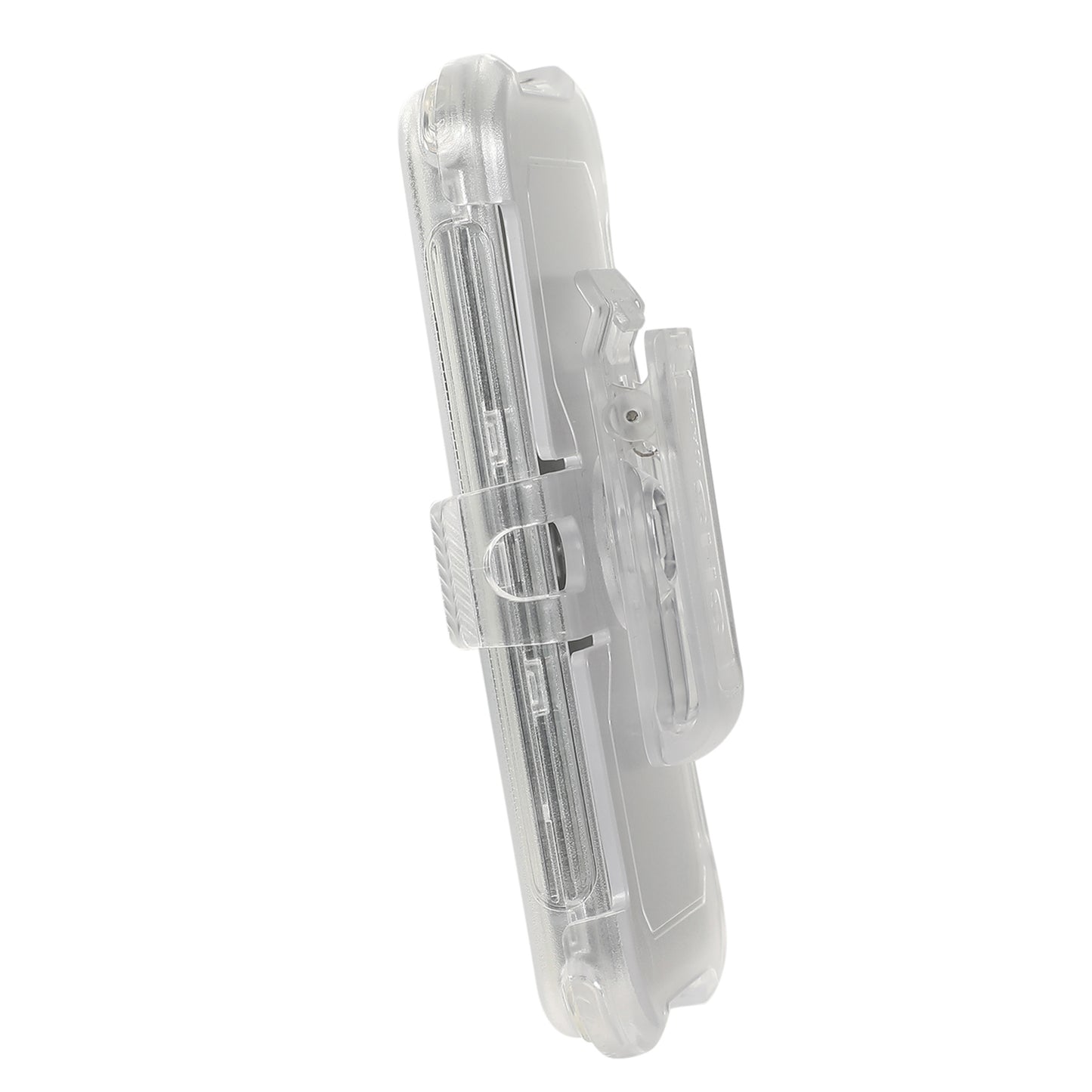 For Samsung Galaxy S24 Matte Slide Holster Phone Case Belt Clip Kickstand - Transparent