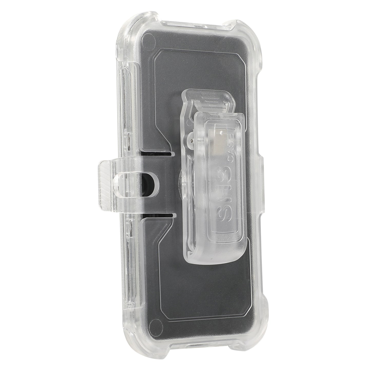 For Samsung Galaxy S24 Matte Slide Holster Phone Case Belt Clip Kickstand - Transparent