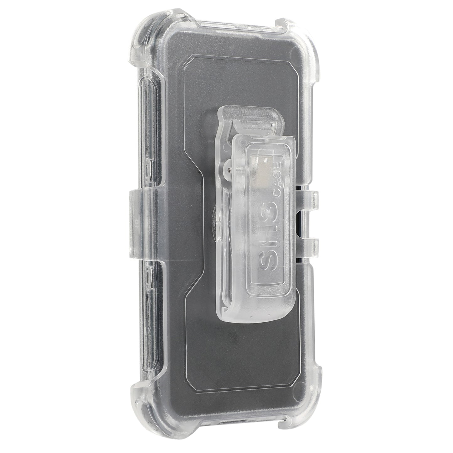 For Samsung Galaxy S24 Matte Slide Holster Phone Case Belt Clip Kickstand - Transparent Sapphire