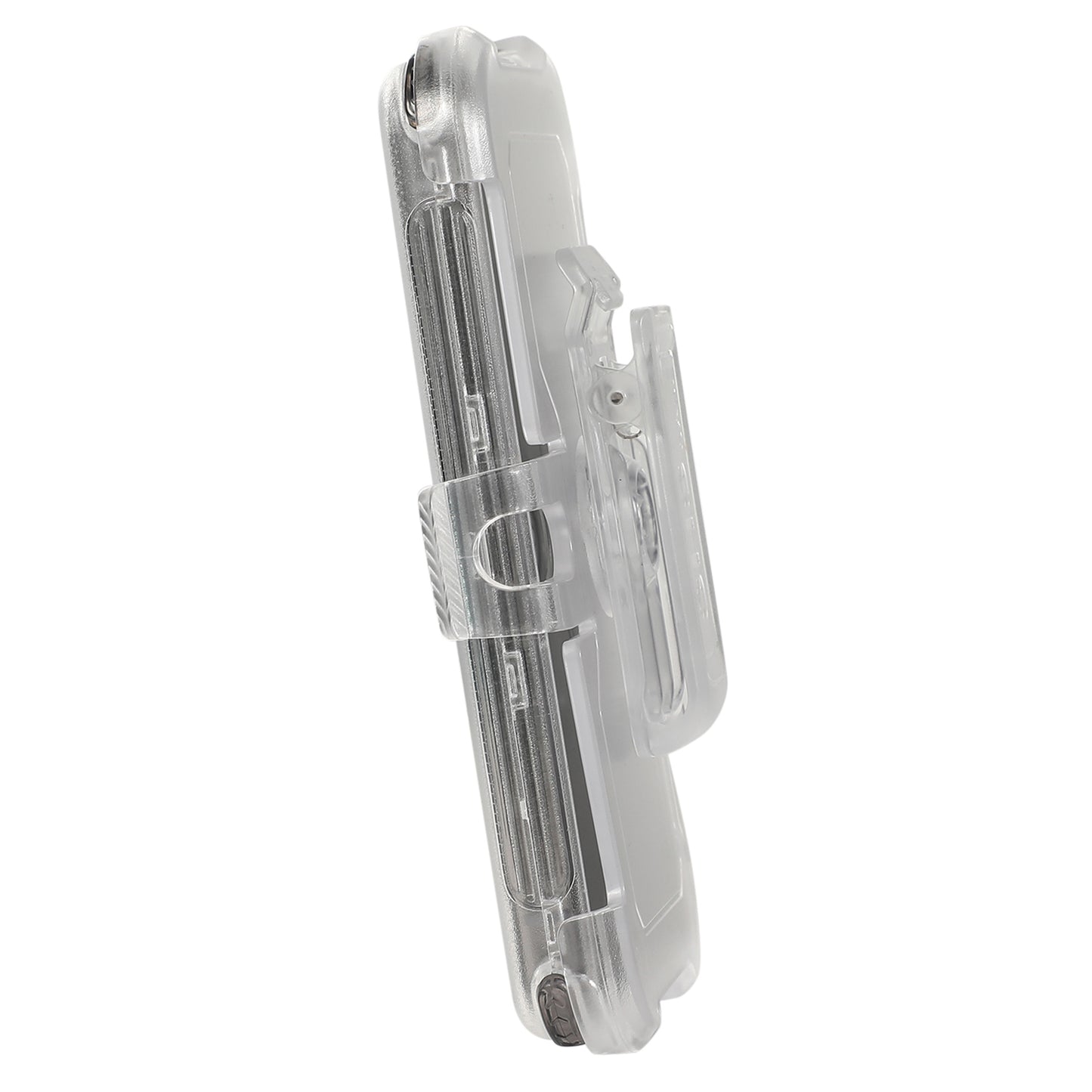 For Samsung Galaxy S24 Matte Slide Holster Phone Case Belt Clip Kickstand - Transparent Black
