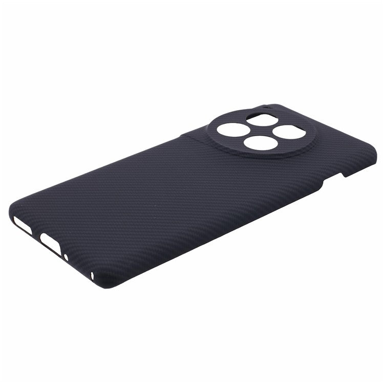 For OnePlus 12 5G Cell Phone Case 600D Fine Texture Aramid Fiber Cover (Precise Lens Hole) - Black