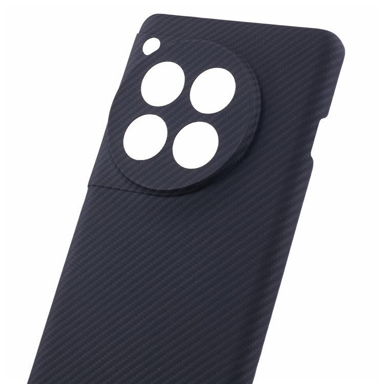 For OnePlus 12 5G Cell Phone Case 600D Fine Texture Aramid Fiber Cover (Precise Lens Hole) - Black