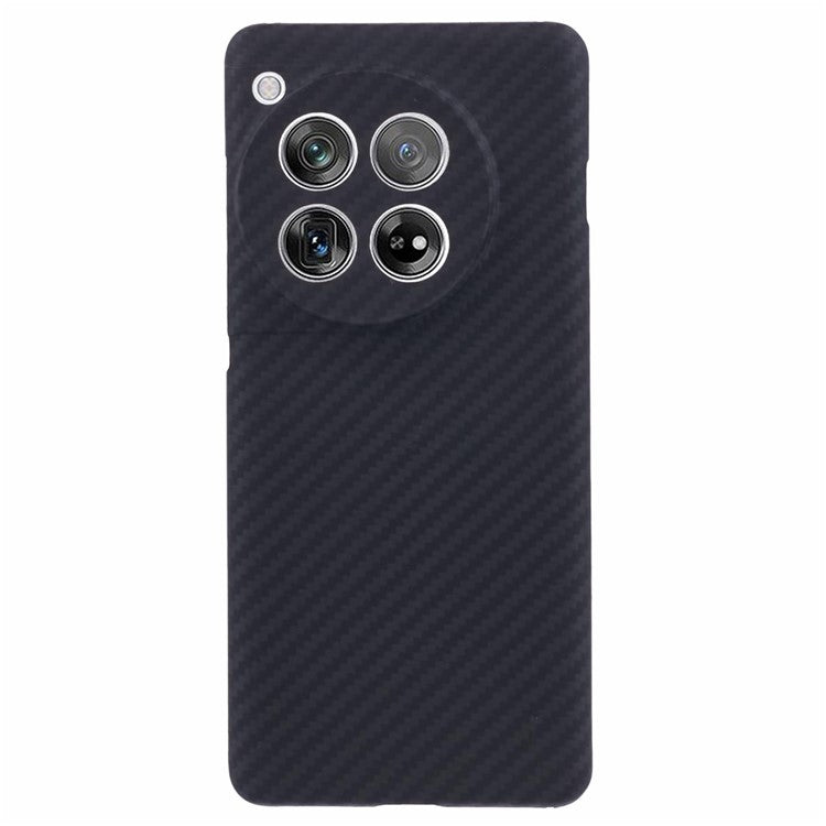 Cell Phone Case for OnePlus 12 5G 1500D Aramid Fiber Back Cover (Precise Lens Hole) - Black