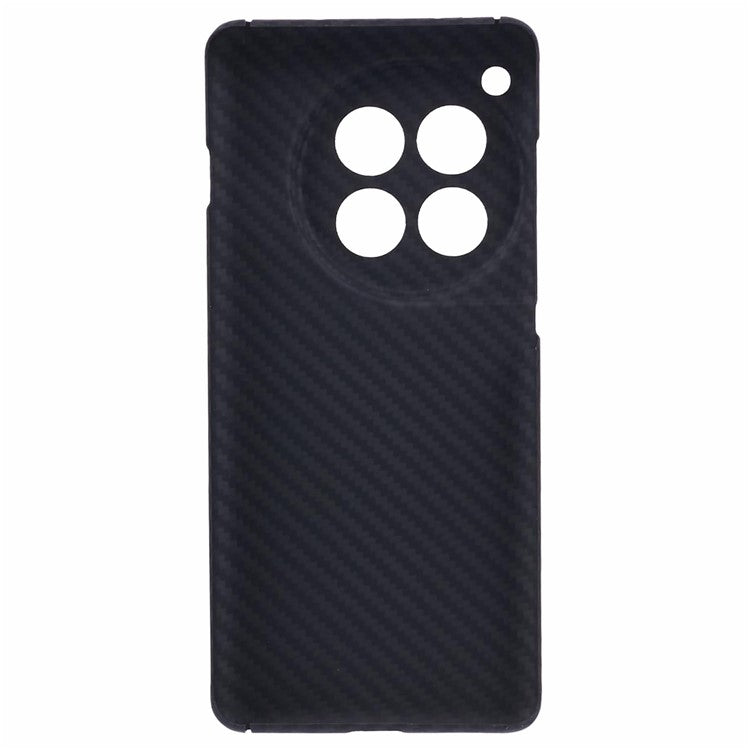 Cell Phone Case for OnePlus 12 5G 1500D Aramid Fiber Back Cover (Precise Lens Hole) - Black
