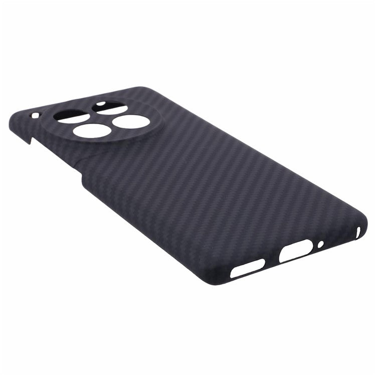 Cell Phone Case for OnePlus 12 5G 1500D Aramid Fiber Back Cover (Precise Lens Hole) - Black