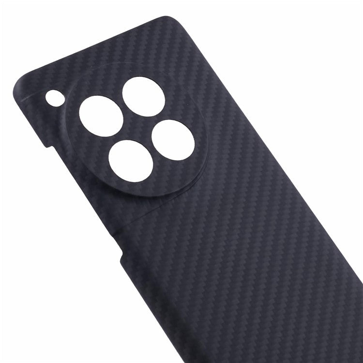 Cell Phone Case for OnePlus 12 5G 1500D Aramid Fiber Back Cover (Precise Lens Hole) - Black