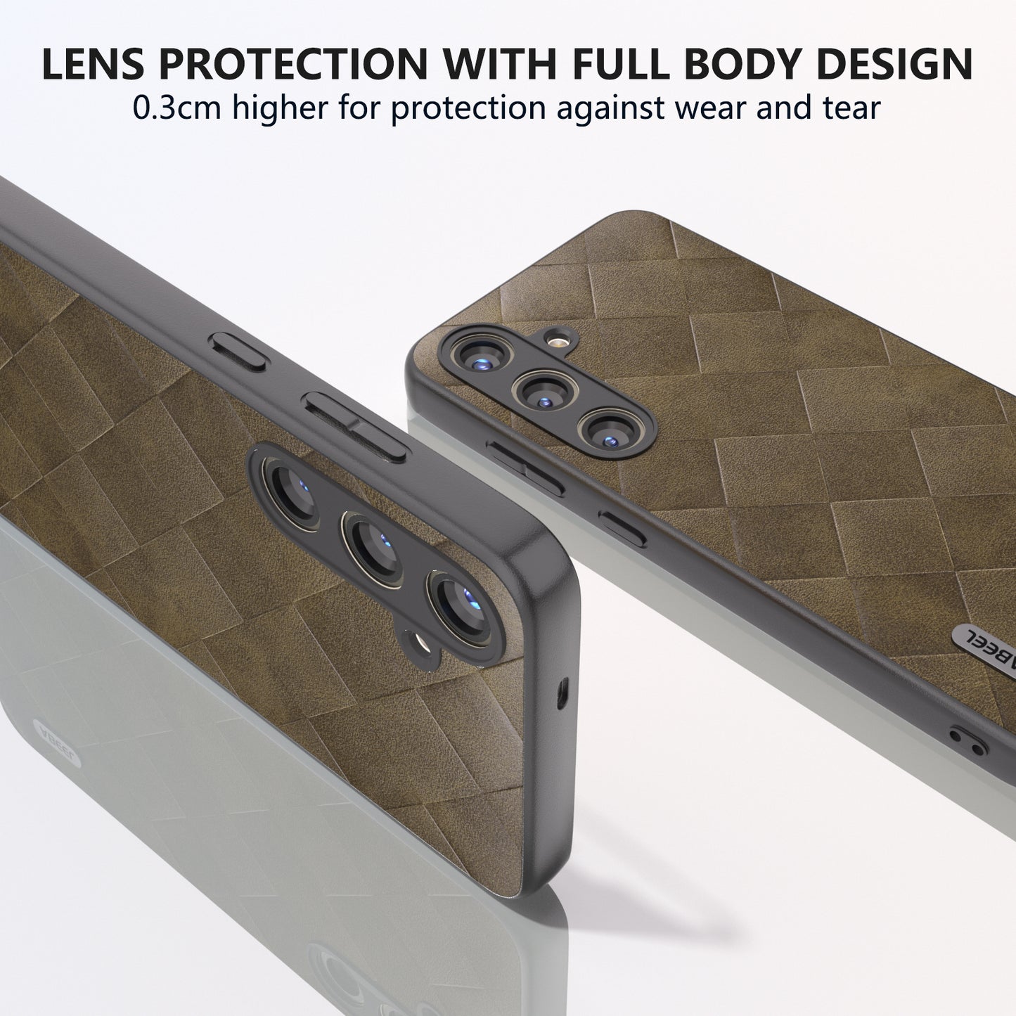 ABEEL For Samsung Galaxy S24+ Grid Texture Case PU Leather+TPU+PC Phone Cover - Green