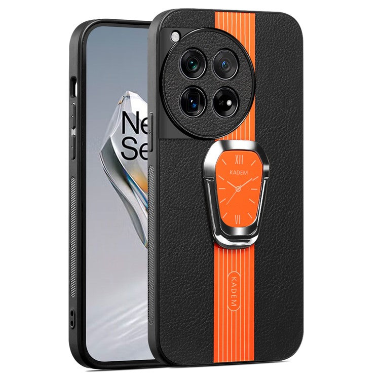 KADEM Kickstand Shell for OnePlus 12 5G , Cell Phone Cases Electroplating Back Cover - Orange