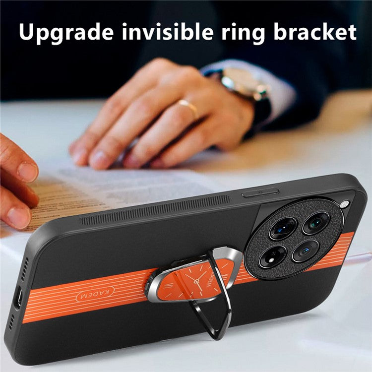 KADEM Kickstand Shell for OnePlus 12 5G , Cell Phone Cases Electroplating Back Cover - Orange