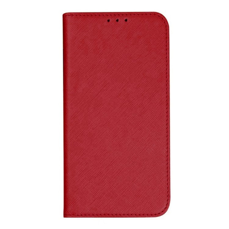 For OnePlus 12 5G Cell Phone Case Cross Texture Anti-Scratch Wallet Stand Cover PU Leather Shell - Red