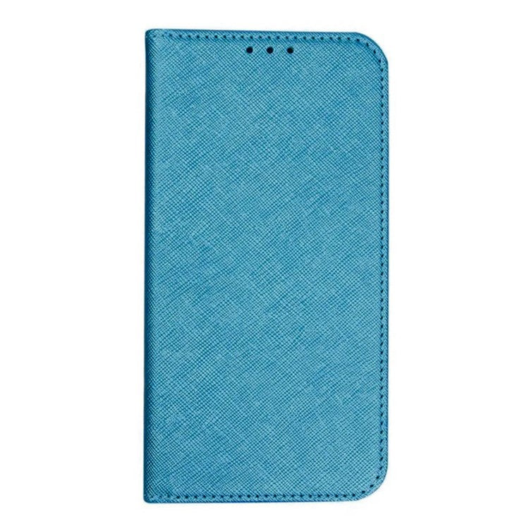 For OnePlus 12 5G Cell Phone Case Cross Texture Anti-Scratch Wallet Stand Cover PU Leather Shell - Sky Blue