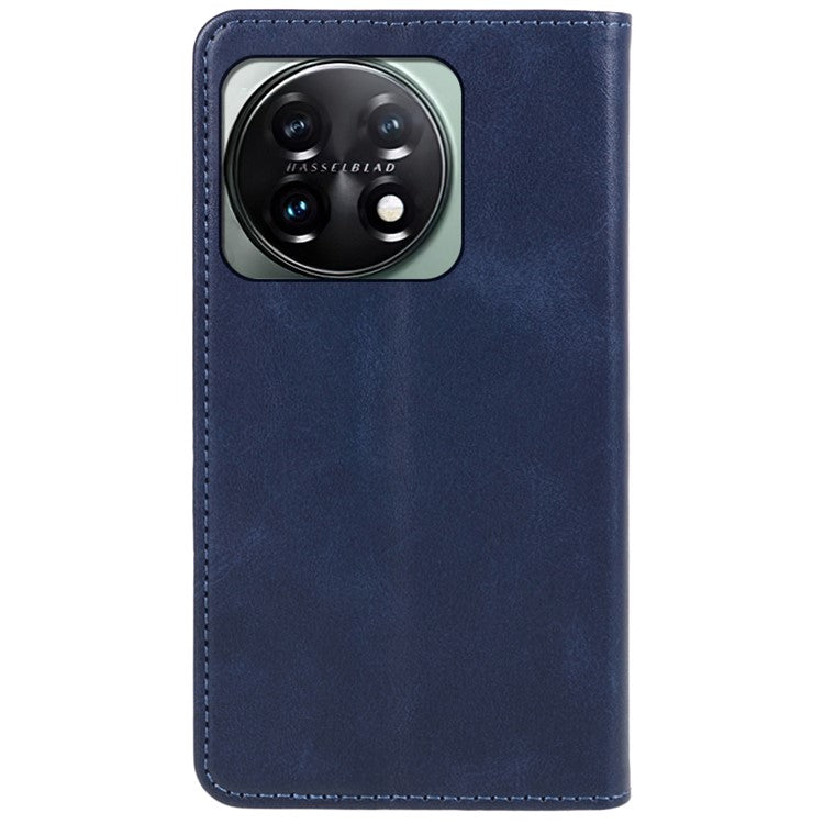 For OnePlus 11 5G Cell Phone Case Magnetic Calf Texture PU Leather+TPU Shell - Blue