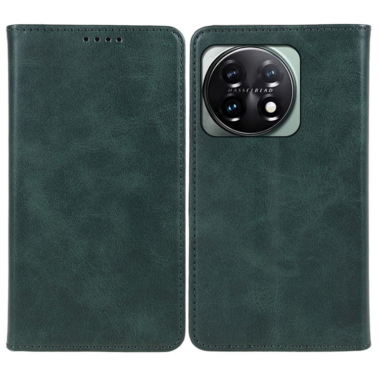 For OnePlus 11 5G Cell Phone Case Magnetic Calf Texture PU Leather+TPU Shell - Green