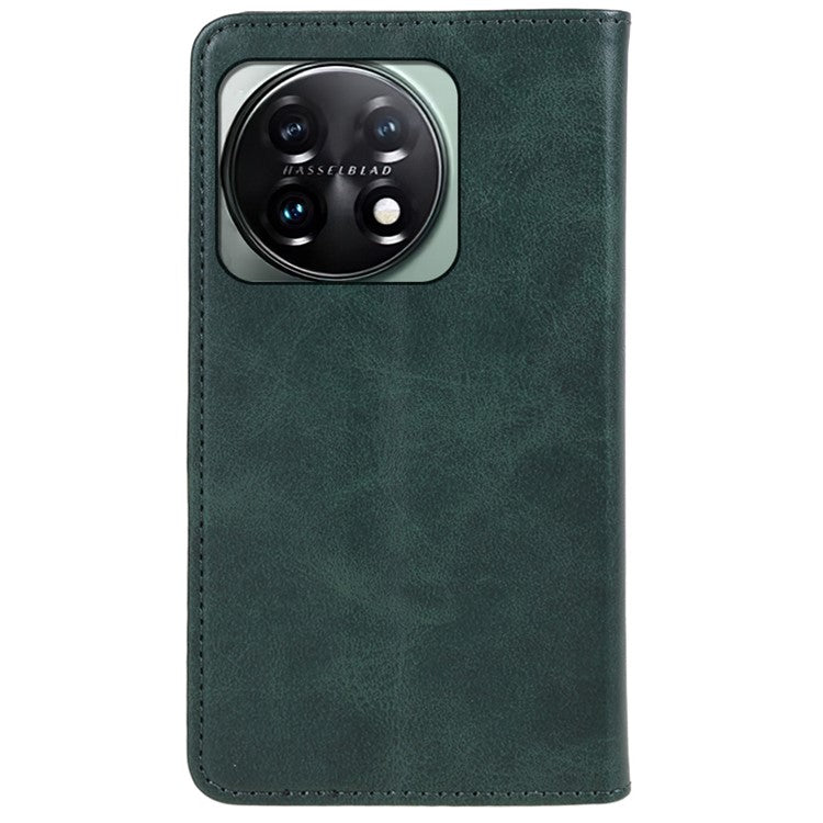 For OnePlus 11 5G Cell Phone Case Magnetic Calf Texture PU Leather+TPU Shell - Green