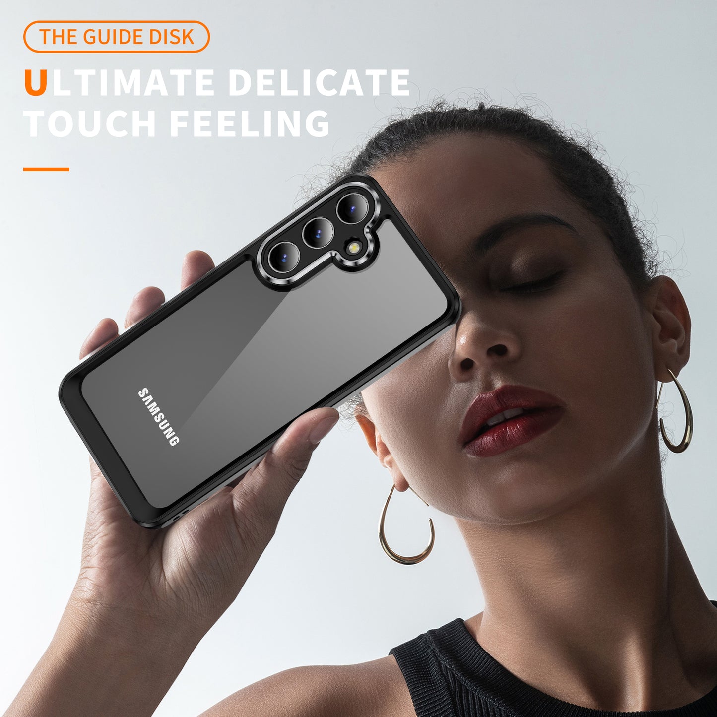 For Samsung Galaxy S24 TPU+Acrylic 2-in-1 Phone Case Metal Lens Frame Clear Cover - Black