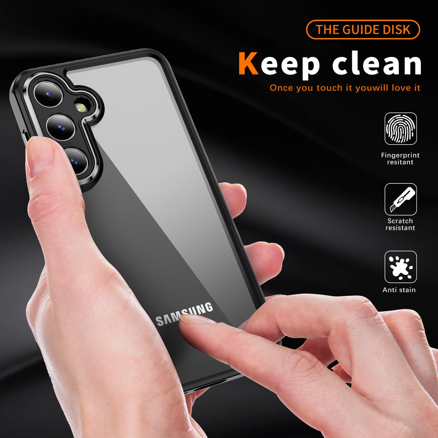 For Samsung Galaxy S24+ TPU+Acrylic Case Metal Lens Frame Ultra Transparent - Black