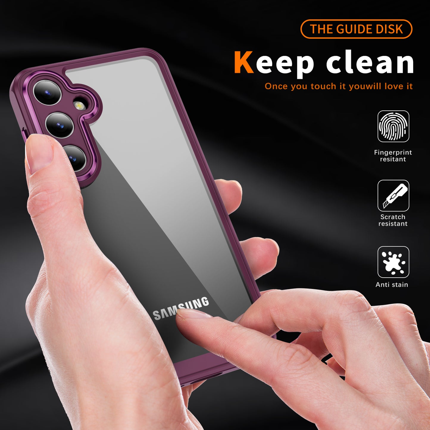 For Samsung Galaxy S24+ TPU+Acrylic Case Metal Lens Frame Ultra Transparent - Rose